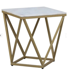 Living Room Rectangular Modern Design METAL WAVE Eco-Friendly Durable Easy Clean Metal <b>Side</b> <b>Tables</b> Metal Legs <b>Glass</b> <b>Table</b> Top - Product Image 2