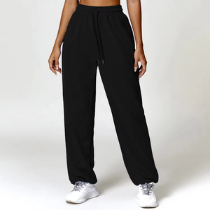 Pantalons de survêtement personnalisés de haute qualité pour femmes avec broderie de logo Joggers amples en coton et polyester Style Streetwear pour l'été - Product Image 5