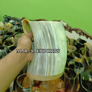 Taza de cuerno de crema de alta demanda, taza para beber Vikingo, taza de jarra de cuerno africano con acabado Natural a precios baratos - Product Image 6