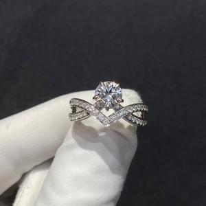 14K or massif 925 argent luxe laboratoire cultivé princesse coupe bague de fiançailles VVS clarté IGI certificat femmes bijoux de mariage - Product Image 6