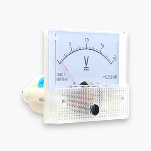Voltmètre analogique monophasé DC 0-50V (lot de 4) avec affichage LED, matériau ABS transparent/beige pour fournitures électriques DIY - Product Image 2
