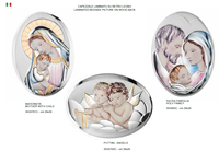 Porte-clés religieux en métal avec plaque Famille Sainte, impression UV, estampage, souvenir, 3,5x8 cm, boîte cadeau, fabriqué en Italie