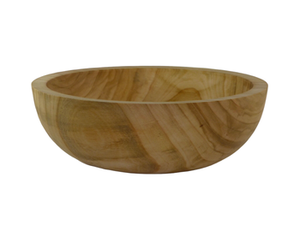 Juego de cuencos para servir de madera maciza de primera calidad en diseño antiguo con acabado natural perfecto para ensalada de frutas y comedor de mesa - Product Image 6