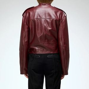 Veste en cuir de qualité supérieure 2025 Bleu royal Hiver Sangles Vestes pour femmes Respirant Véritable cuir de vache Vestes en cuir - Product Image 2