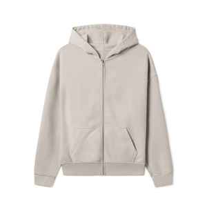 Sweat à capuche zippé en coton de haute qualité, coupe ample et courte, épaule tombante, broderie personnalisée, style hip-hop, anti-rétrécissement, streetwear de haute qualité - Product Image 5