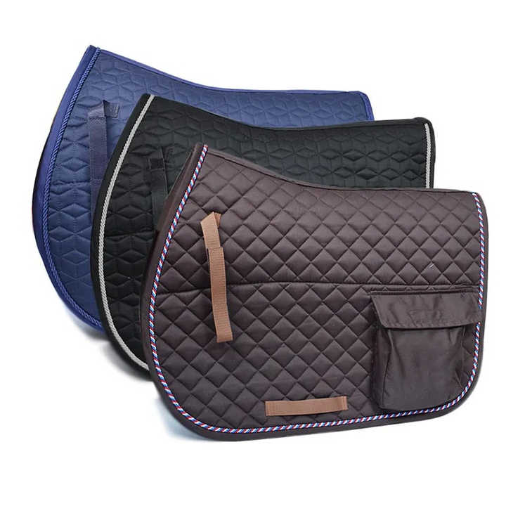 Comfortable English Saddle Pads for Outdoor Sports Equestrian Riding Jumping Horse Quilted PAD with Polycotton Lining Satin Foam