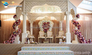 Mandap de Metal con diseño de fusión para decoración de boda, mandril iluminado con velas, para uso en exteriores - Product Image 5