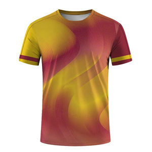 T-shirts imprimés par sublimation de haute qualité, nouveaux, personnalisables, en coton/polyester, col rond, manches courtes, écologiques pour hommes - Product Image 5