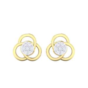Pendientes de Oro Certificados con Racimo de Diamantes Reales de Lujo, 0.07ct de Quilates Totales, 14 Diamantes, Oro de 14Kt/18Kt - Product Image 6