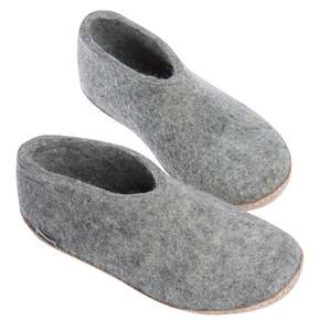 Premium Black Felt <b>Slippers</b> Anti-Slippery Anti-Slip Warm Sustainable Comfortable Indoor Shoes <b>for</b> Men <b>Women</b> Handmade in Nepal - Product Image 6