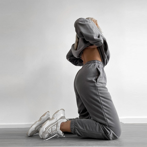 Pantalón de jogging de seda transpirable informal hecho a medida de la mejor calidad para mujer, Parte delantera plana con logotipo de cordón de cintura media, para invierno - Product Image 3