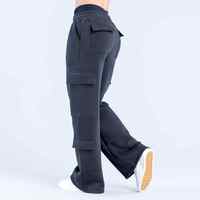 Pantalon de jogging cargo en molleton de coton grande taille pour femme, coupe ample et évasée, taille mi-haute, style streetwear décontracté, haute qualité