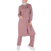 Nouvelle conception, robe longue décontractée de sport et de fitness, abaya traditionnelle musulmane, t-shirt, pantalon, sweat à capuche, broderie islamique pour femmes, automne