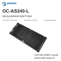 Radiateur de refroidissement à eau en aluminium AS240-L avec double ventilateur de 120 mm, ailettes haute densité, pour équipement laser industriel, refroidissement liquide