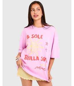 T-shirt oversize à manches courtes en coton, col rond côtelé, imprimé graphique sur le devant, coupe oversize, pour femmes, été, écologique - Product Image 1