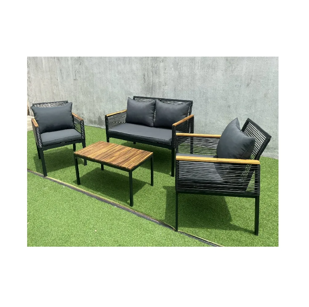 Vietnam Garden bar set - wicker with wood furniture for outdoor furniture high quality ready to export