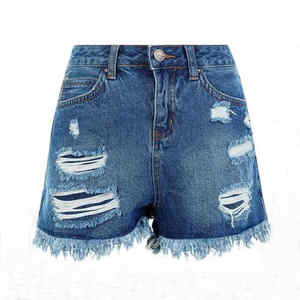 OSTROWEARS ENTERPRISES Hot Sale Plus Size <b>Women's</b> Denim Shorts Fashion Cotton <b>Elastic</b> <b>Waist</b> with Hip Hop Style by Girls & <b>Women</b> - Product Image 1