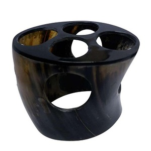 100% Exportation Qualité Buffalo/Ox Corne Fini 4 Pièces Viking Boire Cornes De Bière Ensemble Avec Corne Stand Agate par f s i - Product Image 1