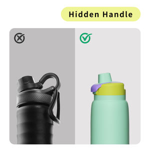 Bouteille d'eau isotherme en acier inoxydable de 27 oz, anti-fuite, avec revêtement poudré, isolation sous vide, paille intégrée et poignée dissimulée, idéale pour la gym et la randonnée - Product Image 2