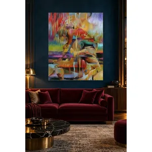 Figures cubistes Fida dans des flux de couleurs, impression sur toile - Product Image 3