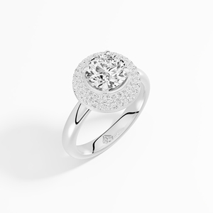 Wholesale IGI Certified Lab Grown <b>Rhodium</b> Plated White Gold Elegant Bridal Wedding Anniversary Diamond Halo Engagement <b>Ring</b> 2.04 - Product Image 3