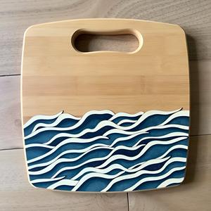 Tabla de queso de resina de bambú Premium, tabla de corte Rectangular oceánica, tabla de entretenimiento ecológica, regalo de cumpleaños para amantes del mar - Product Image 3