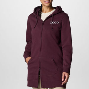 Sweat à capuche long pour femme pour l'hiver, matière de haute qualité pour les acheteurs en gros avec logo personnalisé et capuche réglable / Prix avantageux 2026 - Product Image 1