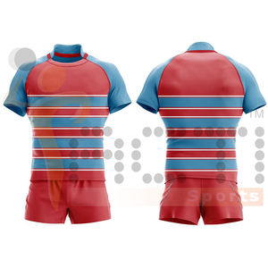 Nuevo estilo 100% poliéster hombres manga corta Rugby uniforme precio de fábrica mejor diseño ropa deportiva uniforme de Rugby - Product Image 6