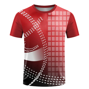 T-shirts de course à pied pour hommes imprimés par sublimation personnalisée T-shirt en polyester à séchage rapide T-shirt Slim Fit vêtements de sport pour hommes - Product Image 3