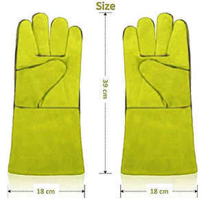 Guantes de trabajo de soldador de seguridad de cuero de vaca de alta resistencia, gran oferta, manguito de brazo largo para guantes de trabajo de soldadura de palo - Product Image 3
