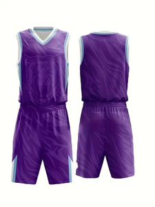 Custom Basketball Uniform Set for Men Training Quick Dry Breathable Jersey Shorts Polyester <b>Material</b> <b>Printing</b> Logo OEM ODM - Product Image 3