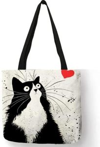 Customized Printed Logo <b>Canvas</b> PP Shopping Bag Fashionable Personalized Simple Cartoon Pattern Medium Size Packaging Hanoi - Product Image 4