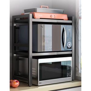 Estante para horno microondas de <span class=keywords><strong>2</strong></span> capas, estante de Metal ajustable, estante extensible para horno microondas para Cocina - Product Image 3