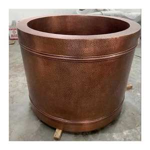 Baignoire en cuivre antique de haute qualité fabrication indienne avec un nouveau design pour salle de bain - Product Image 5