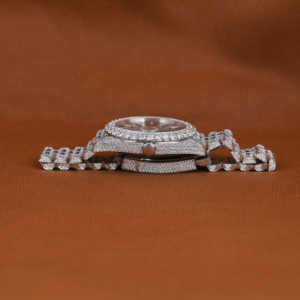 Custom Luxury Lab Grown Diamond GREEN Dial Round Shape Full Iced Out Automatic <b>Wrist</b> Luxurious Watch to Classic Wear - Product Image 5