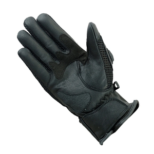 Men's Summer Air Vent Motorbike Mesh Textile & Leather Gloves Motorcycle Auto Racing Wear Genuine Pure Black Gloves For Men - Product Image 3