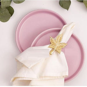 Gens attrayants feuille conception rond de serviette rond de serviette en métal porte-serviettes en tissu sur le thème de noël pour les Offre Spéciale - Product Image 2