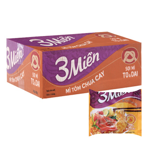 Los Más Vendidos, Fideos Fritos con 3 Sabores: Pollo, Cebolla y Salsa de Ajo, 65g, Proveedor Vietnamita, Fideos Instantáneos de Vietnam - Product Image 1
