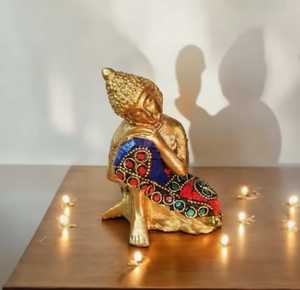 ตกแต่งด้วยรูปปั้นพระพุทธรูปทองคำที่มีลวดลายโมเสกที่มีสีสันสวยงามเหมาะสำหรับการตกแต่งห้องนั่งเล่นโซนสำหรับนั่งสมาธิ - Product Image 5