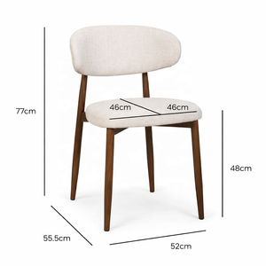 Upholstered Dining Chair Metal Frame | Modern Luxury Dining <b>Furniture</b> | Designer Seating for Home <b>Restaurant</b> Hospitality 12 - Product Image 3