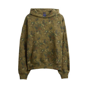 Nueva Sudadera con Capucha Estampada Verde Unisex para Hombre, Sudadera con Capucha de Forro Polar de Algodón Grueso para Invierno con Logotipo Personalizado OEM - Product Image 4