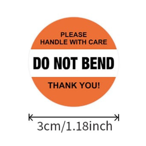 Étiquettes d'avertissement de sécurité personnalisées, ne pas plier, rouleau d'autocollants, étiquettes adhésives blanches, diamètre du noyau 3 mm Manutention et soin des emballages en carton, petit format - Product Image 4