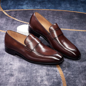 Bottes Chelsea en cuir pour hommes, bottines à enfiler, chaussures classiques décontractées et habillées, confortables, en cuir véritable - Product Image 2