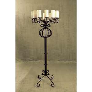 Bougeoir votif de conception forgée de candélabre de couleur brune pour les fournitures de table de pièce maîtresse de mariage d'arrangements floraux - Product Image 2