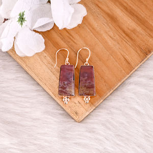 Pendientes de Latón Bohemios con Jaspe y Piedras Preciosas, Joyería Étnica Hecha a Mano, Pendientes de Latón de Alta Calidad, Pedido al por Mayor - Product Image 2