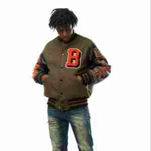 แจ็กเก็ตเบสบอลสำหรับผู้ชายเสื้อแจ็กเก็ตเบสบอลแนวสตรีทระบายอากาศได้ดีล่าสุด - Product Image 5