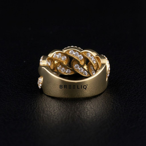 Wholesale 925 Sterling Silver Cuban Link Band <b>Ring</b> Iced Out Moissanite Hip Hop Fine Jewelry for <b>Men</b> Women - Product Image 5