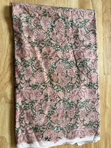 100% meilleure qualité coton rose feuille main bloc imprimé poids léger coton tissu pour robes literie - Product Image 5