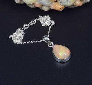 อินเดียคุณภาพดีที่สุดเอธิโอเปียโอปอล 925 เงินสเตอร์ลิงจี้โซ่อัญมณีเดือนตุลาคม Birthstone หินธรรมชาติของขวัญวันเกิด - Product Image 2