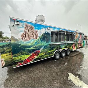 Custom Size Large Stainless Steel Fast Food Concession Carts <b>Tacos</b> Trailer <b>Mobile</b> Kitchen Food <b>Truck</b> Fully Equipped Rust - Product Image 2